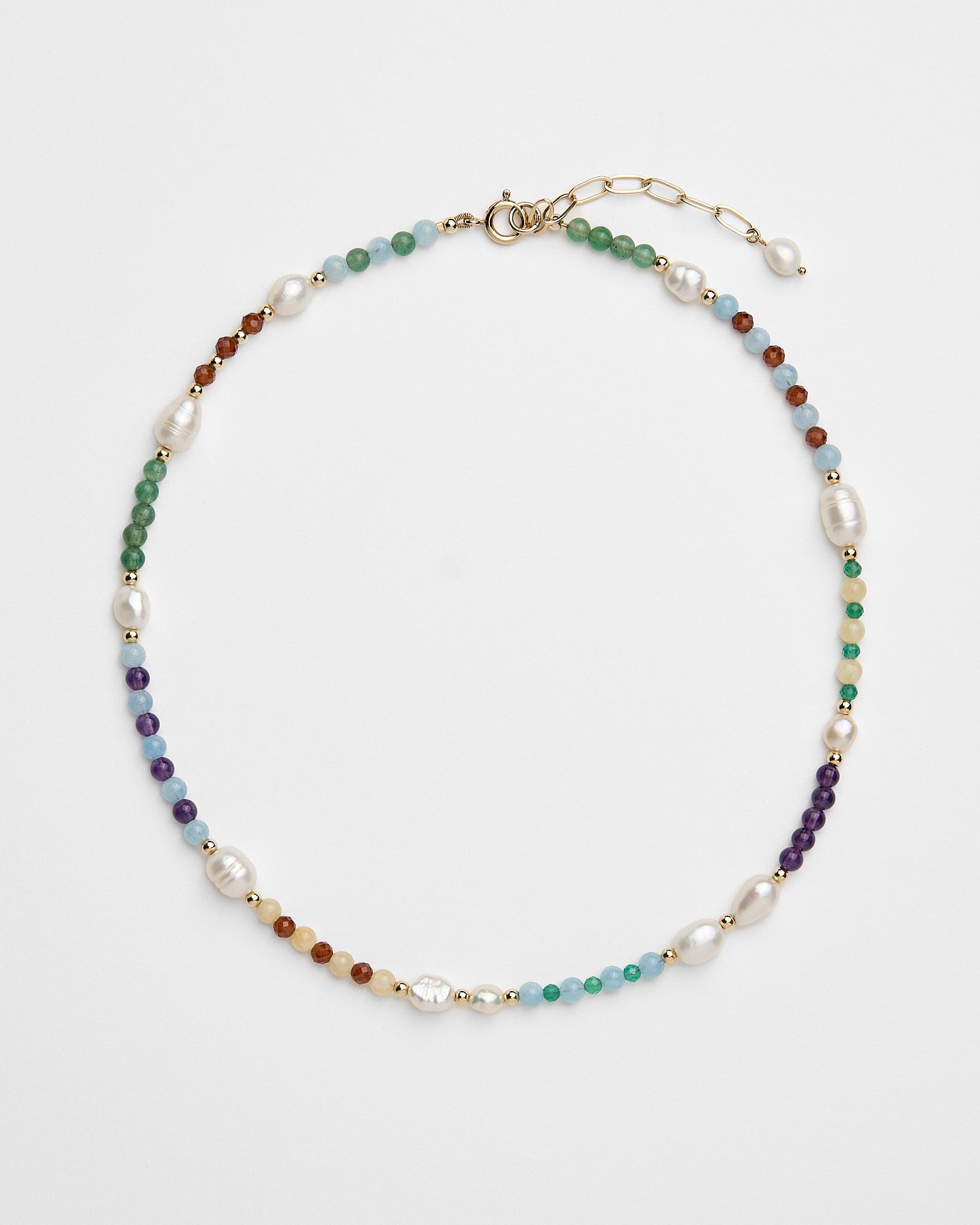 Momentum - handmade colorful beaded gemstone necklace