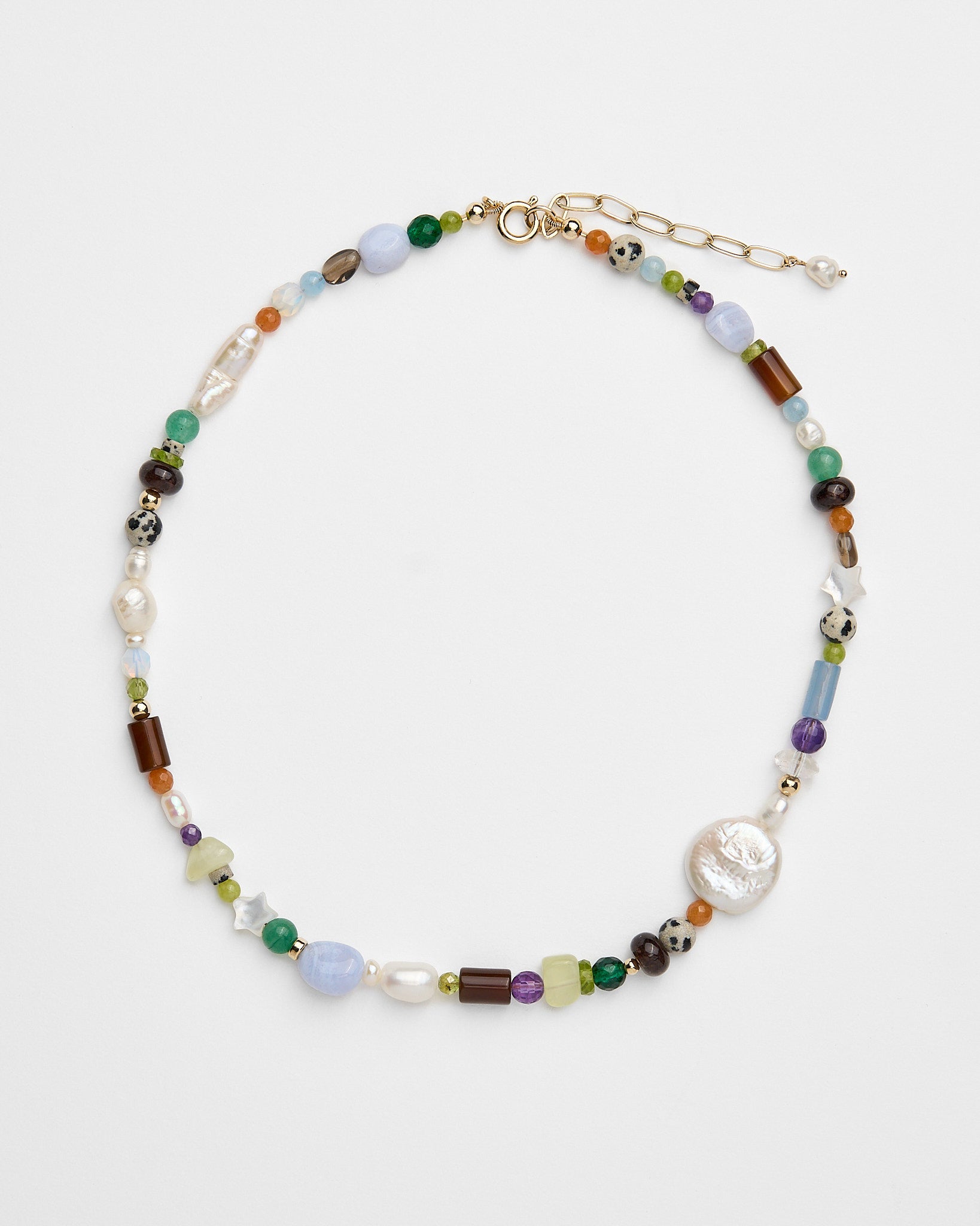 Good Vibrations - handmade colorful beaded gemstone necklace