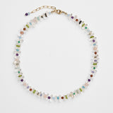 Rich and colorful multi-gemstone beaded handmade necklace