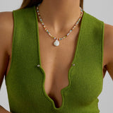 Let It Flow - Rich multi-gemstone beaded necklace with a freshwater pearl