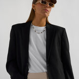 Stand Strong - beautiful pearl, smoky quartz and dalmatian jasper beaded necklace for strength and grounding