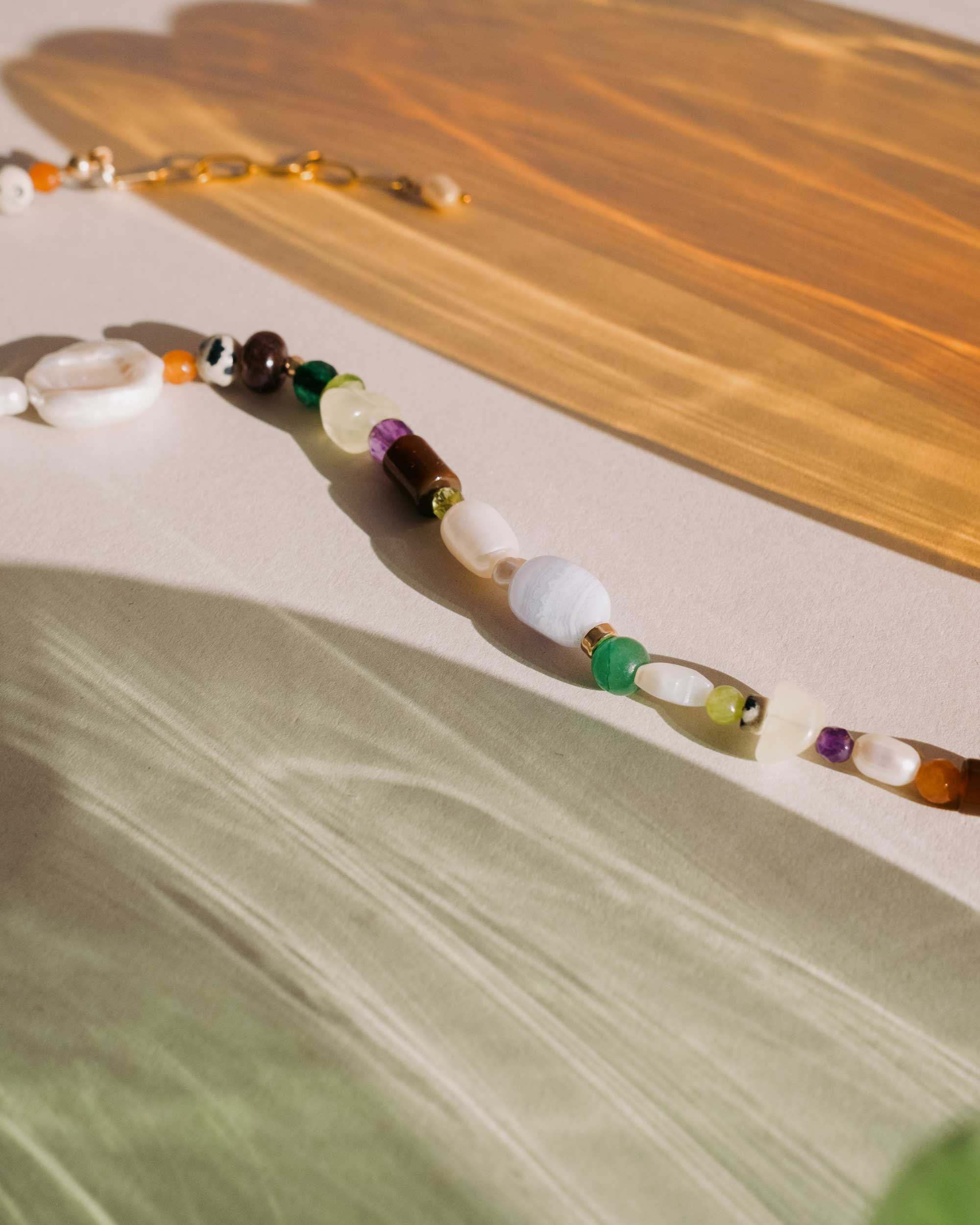 Good Vibrations - handmade colorful beaded gemstone necklace