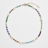 Momentum - handmade colorful beaded gemstone necklace