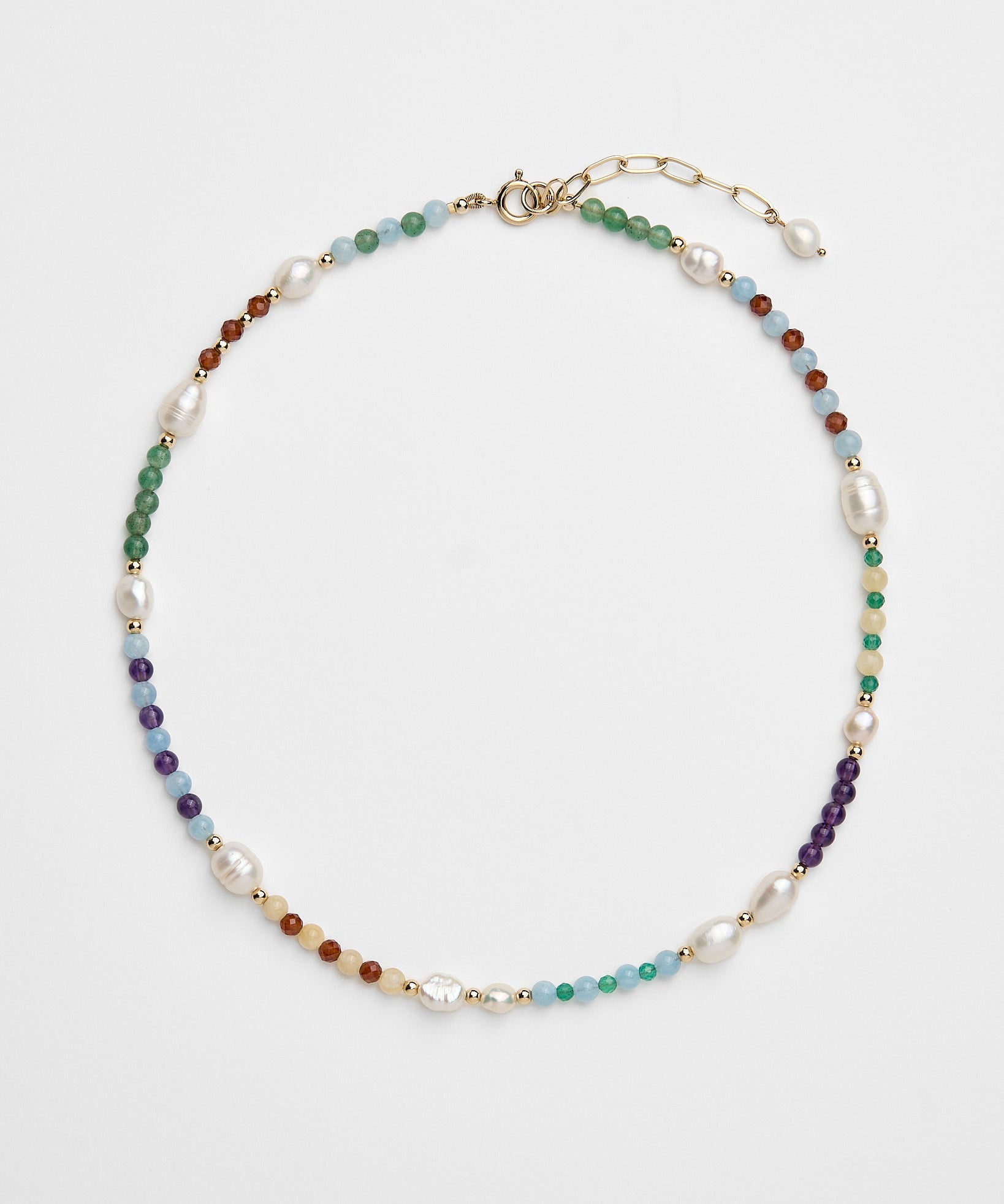 Momentum - handmade colorful beaded gemstone necklace